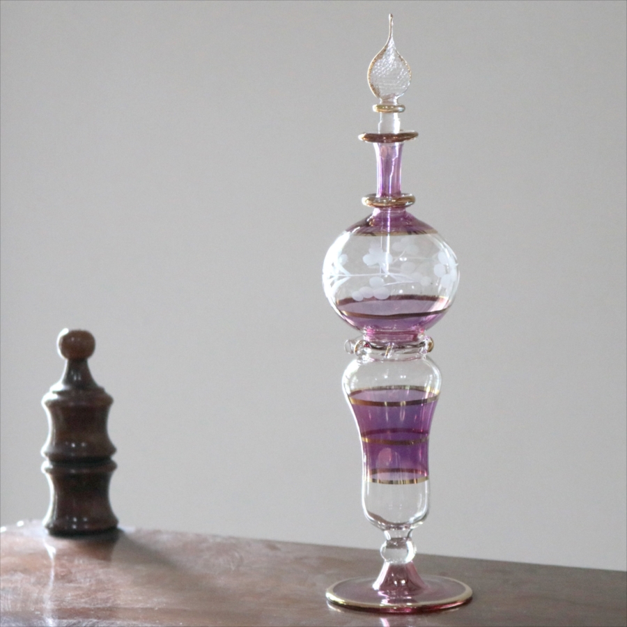 エジプト香水瓶 クレオパトラ トールサイズ　20.5cm パープル