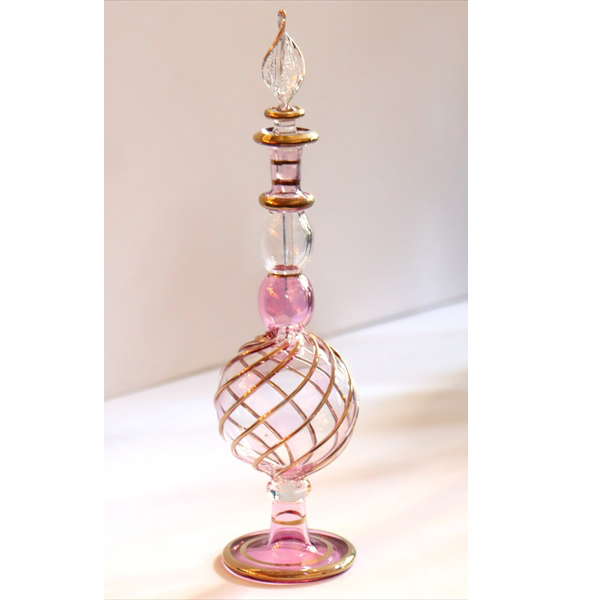 エジプト ガラス 香水瓶　16cm　アラビアン ピンク