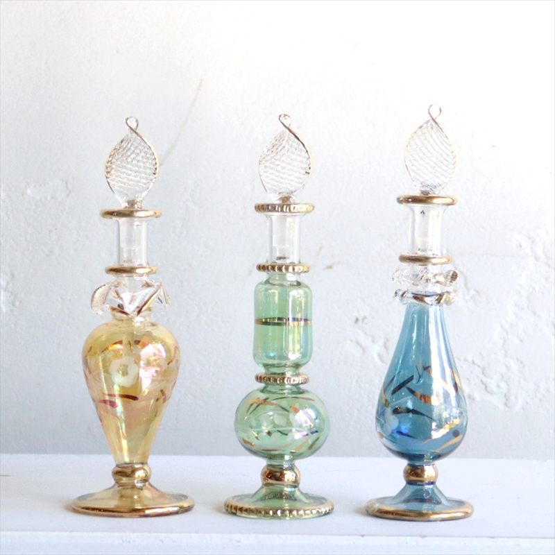 ガラス香水瓶　3本セット　エジプト製 Egyptian Purfume Bottle