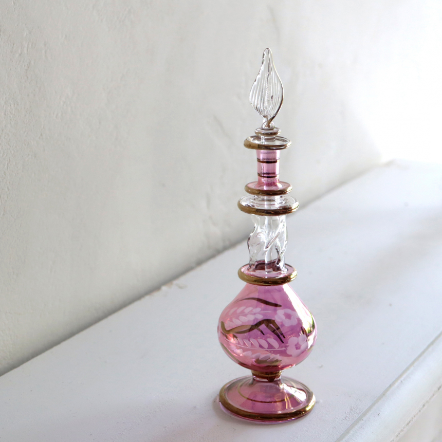 エジプト ガラス　香水瓶 クレオパトラ　パープル