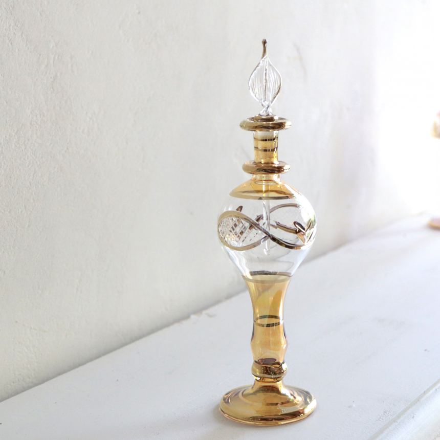エジプト ガラス　香水瓶 クレオパトラ　イエロー