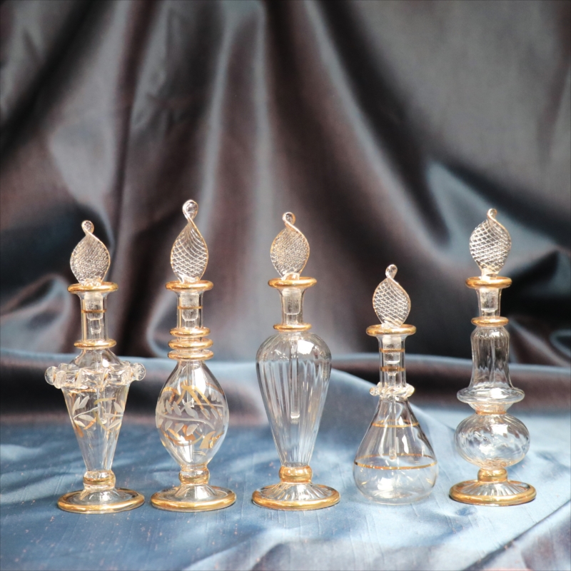 エジプト香水瓶　5本セット　ガラスボトル　クリア