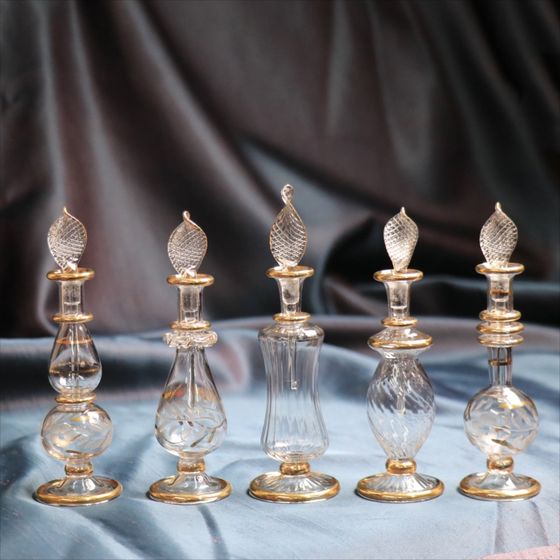 エジプト香水瓶　5本セット　ガラスボトル　クリア