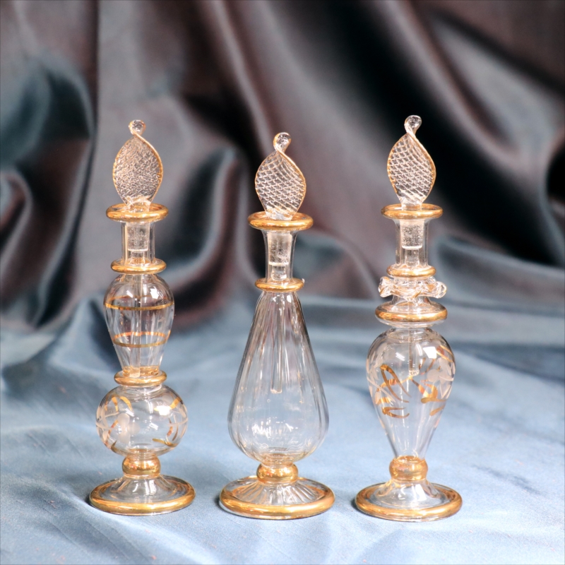 エジプト香水瓶　3本セット　ガラスボトル　クリア