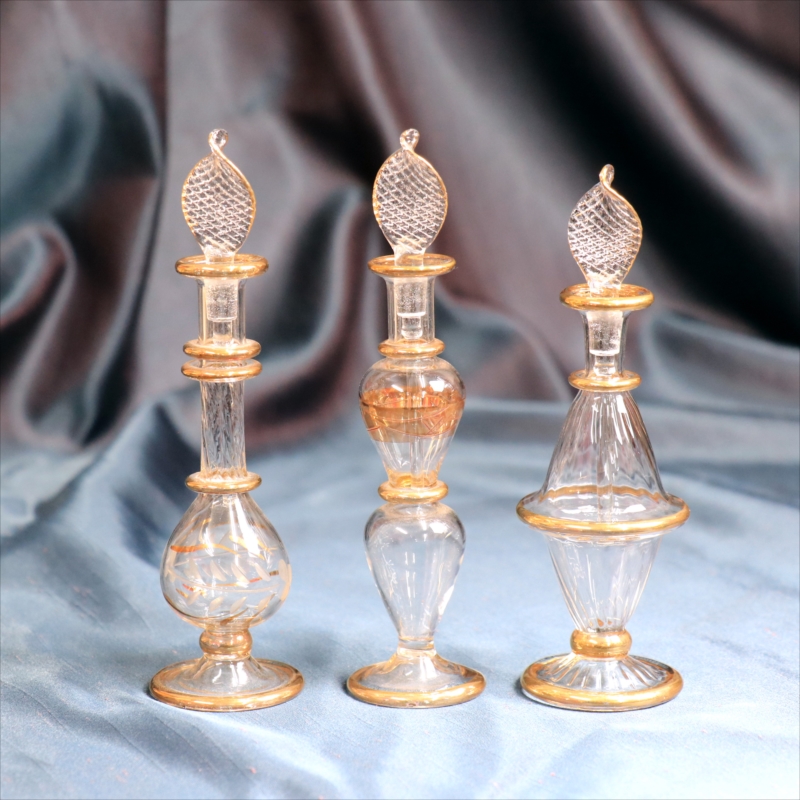 エジプト香水瓶　3本セット　ガラスボトル　クリア