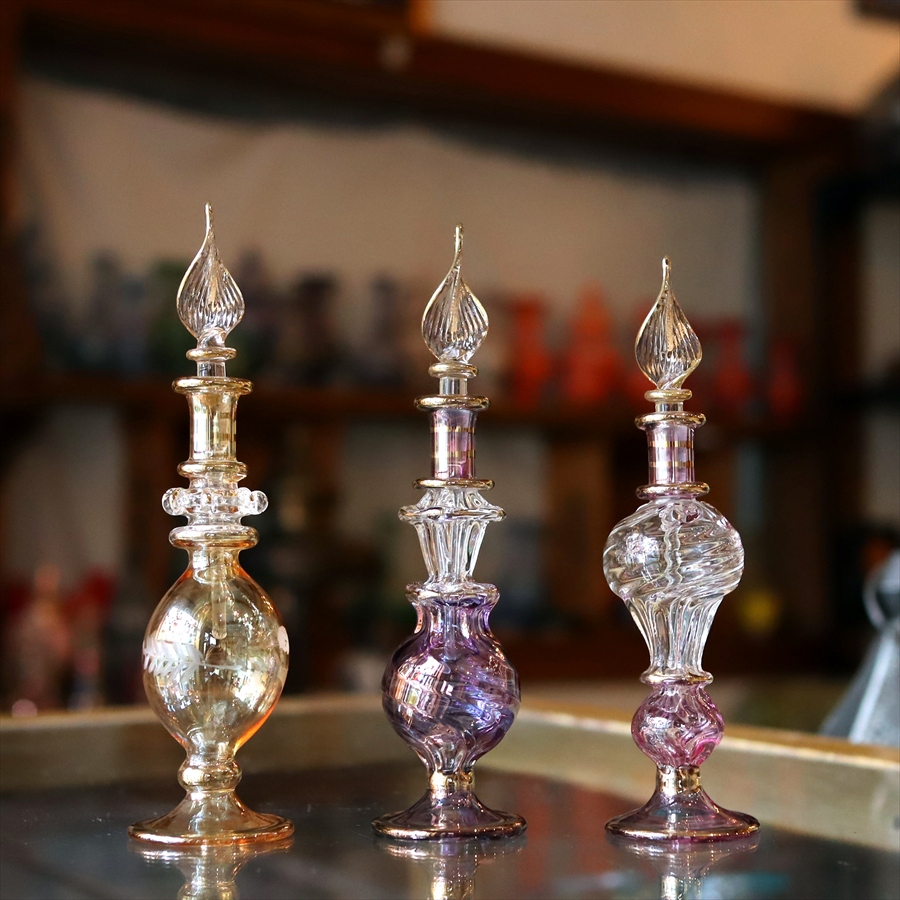 エジプト香水瓶 ガラスボトル ３本セット　クレオパトラ 手作り ハンドメイド