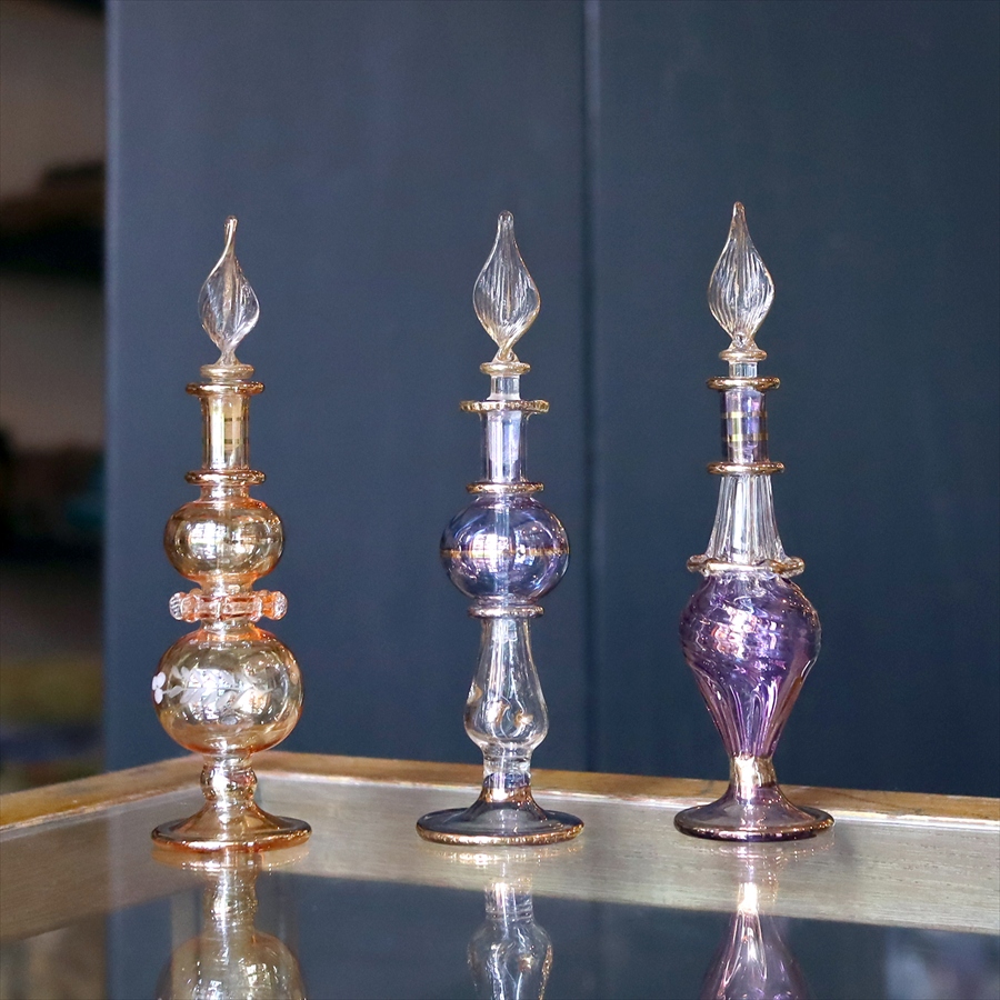 エジプト香水瓶 ガラスボトル ３本セット　クレオパトラ 手作り ハンドメイド
