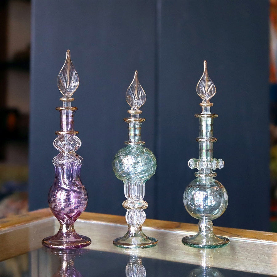 エジプト香水瓶 ガラスボトル ３本セット　クレオパトラ 手作り ハンドメイド