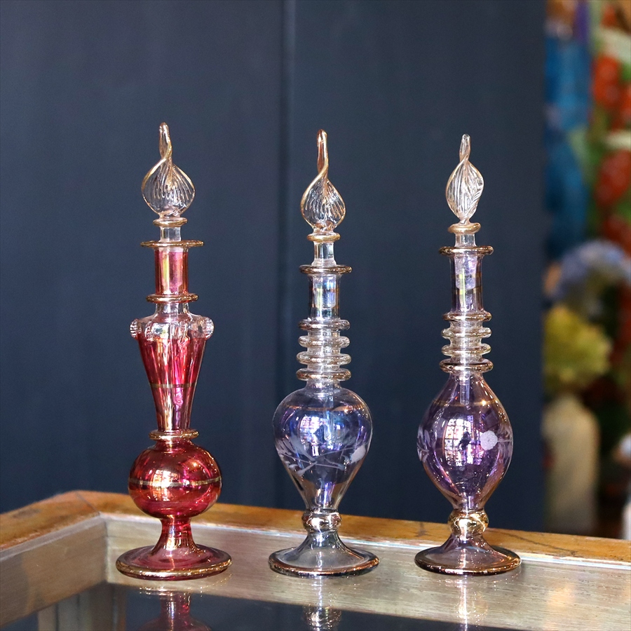 エジプト香水瓶 ガラスボトル ３本セット　クレオパトラ 手作り ハンドメイド