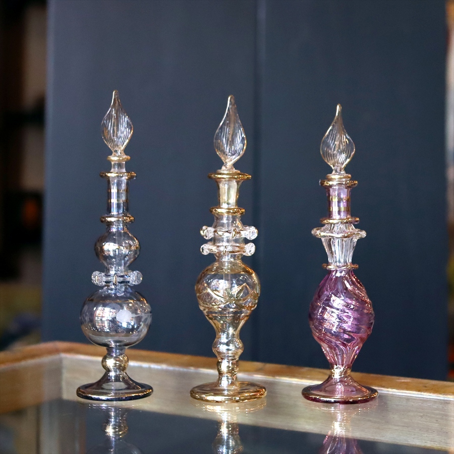 エジプト香水瓶 ガラスボトル ３本セット　クレオパトラ 手作り ハンドメイド