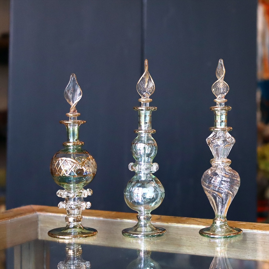 エジプト香水瓶 ガラスボトル ３本セット　クレオパトラ 手作り ハンドメイド