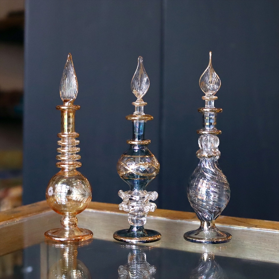 エジプト香水瓶 ガラスボトル ３本セット　クレオパトラ 手作り ハンドメイド