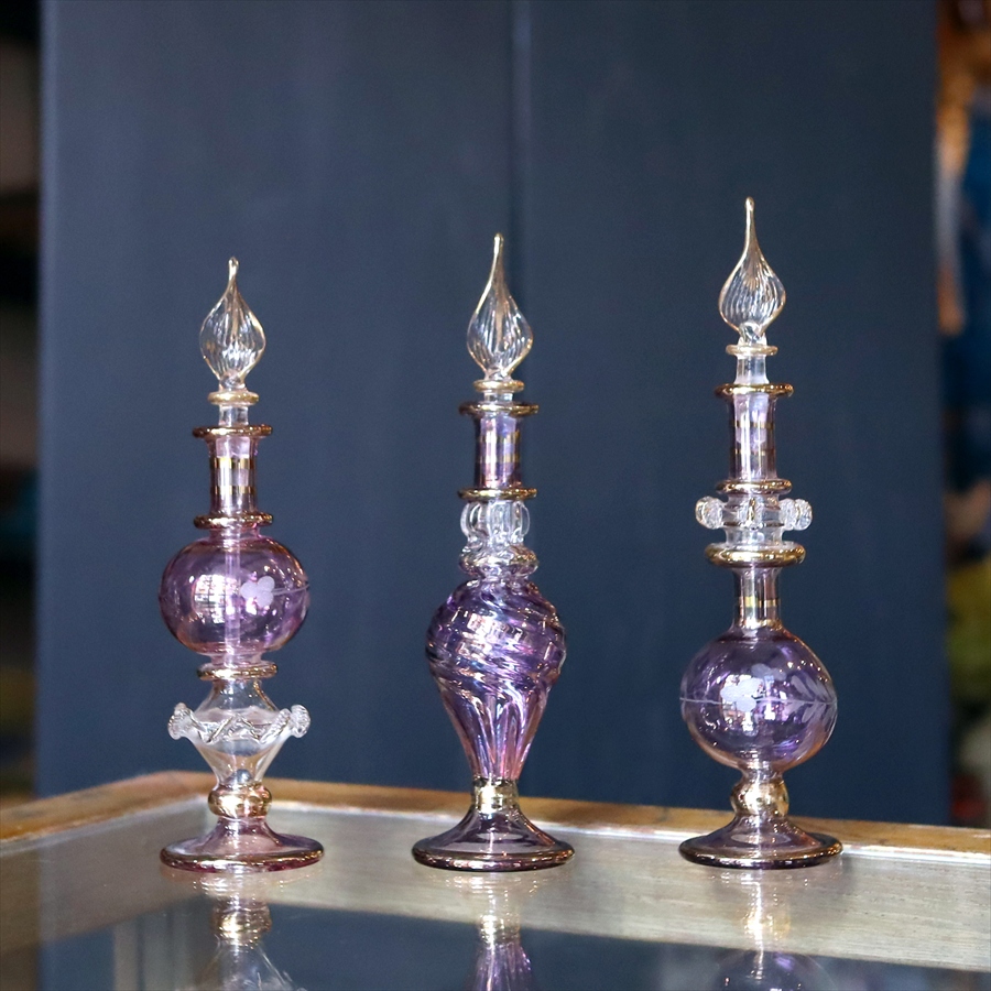 エジプト香水瓶 ガラスボトル ３本セット　クレオパトラ 手作り ハンドメイド
