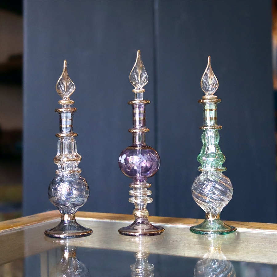 エジプト香水瓶 ガラスボトル ３本セット　クレオパトラ 手作り ハンドメイド