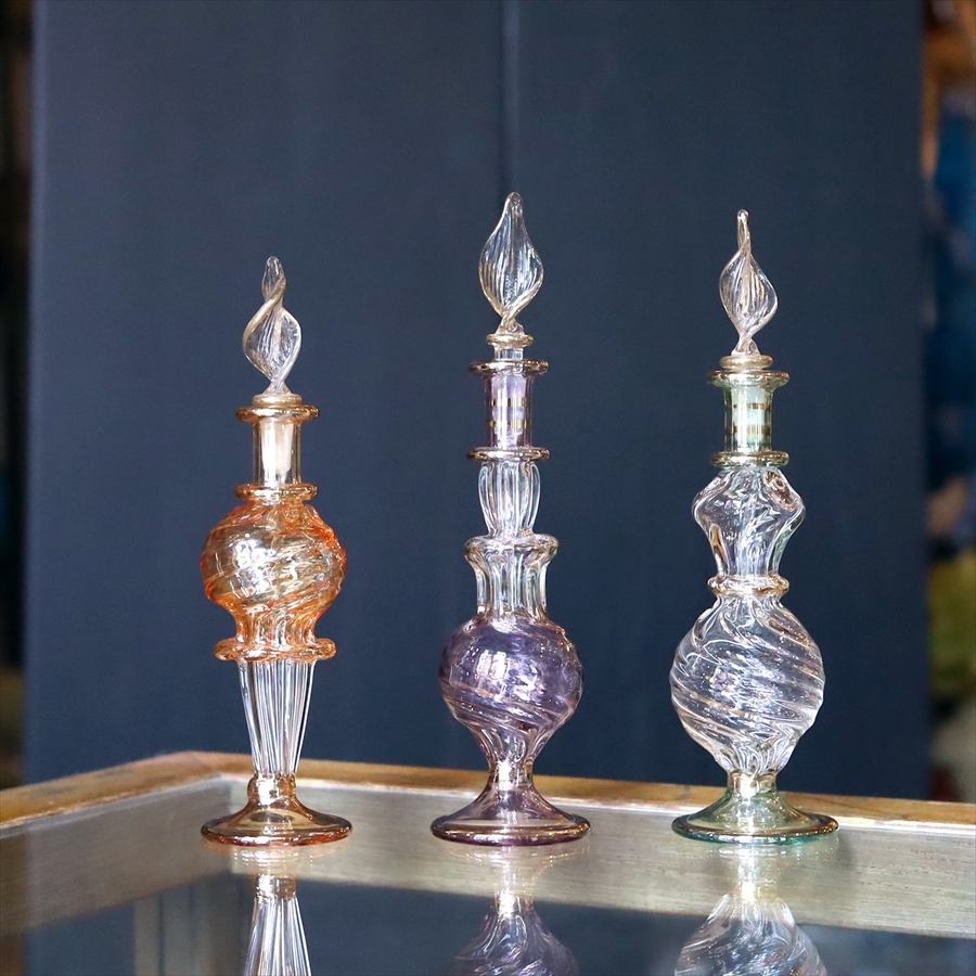 エジプト香水瓶 ガラスボトル ３本セット　クレオパトラ 手作り ハンドメイド