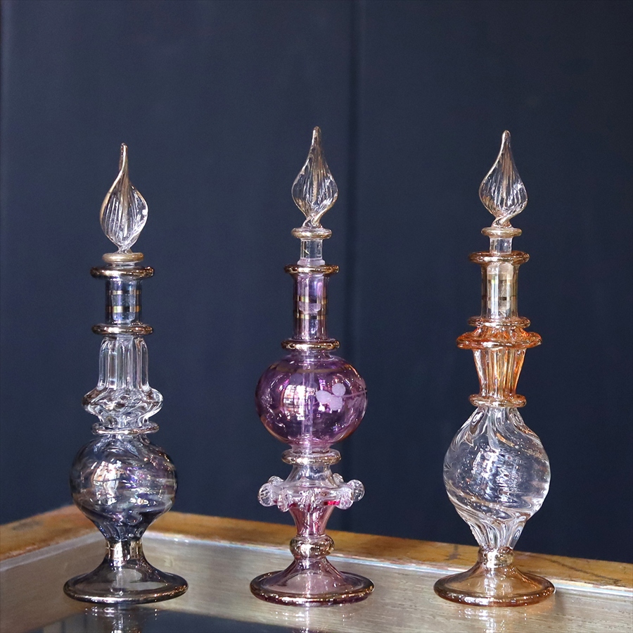 エジプト香水瓶 ガラスボトル ３本セット　クレオパトラ 手作り ハンドメイド