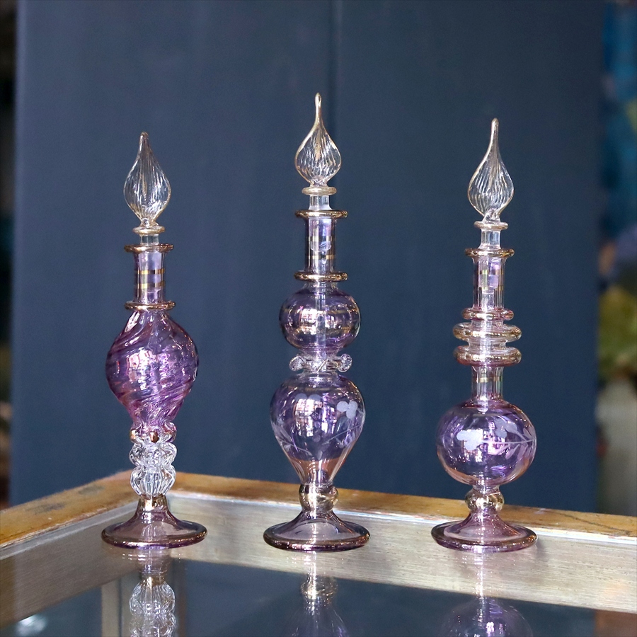 エジプト香水瓶 ガラスボトル ３本セット　クレオパトラ 手作り ハンドメイド