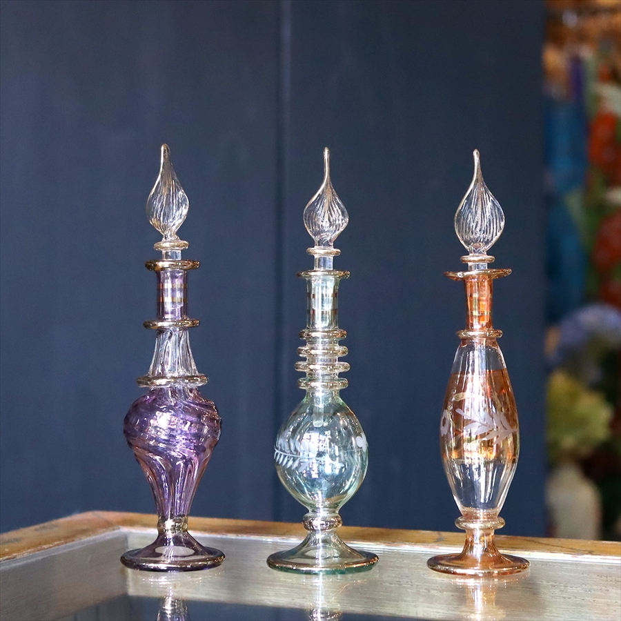 エジプト香水瓶 ガラスボトル ３本セット　クレオパトラ 手作り ハンドメイド