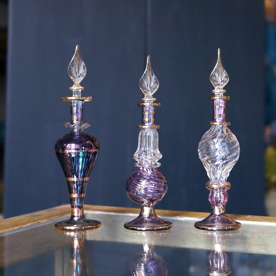 エジプト香水瓶 ガラスボトル ３本セット　クレオパトラ 手作り ハンドメイド