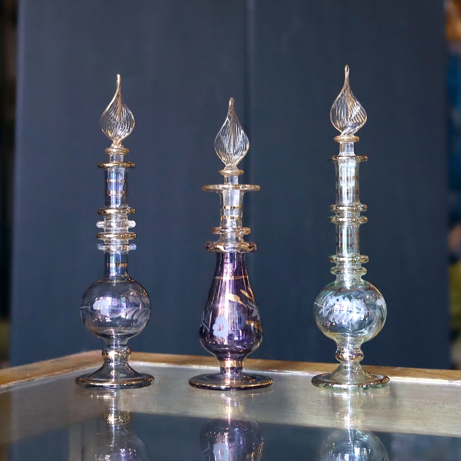 エジプト香水瓶 ガラスボトル ３本セット　クレオパトラ 手作り ハンドメイド