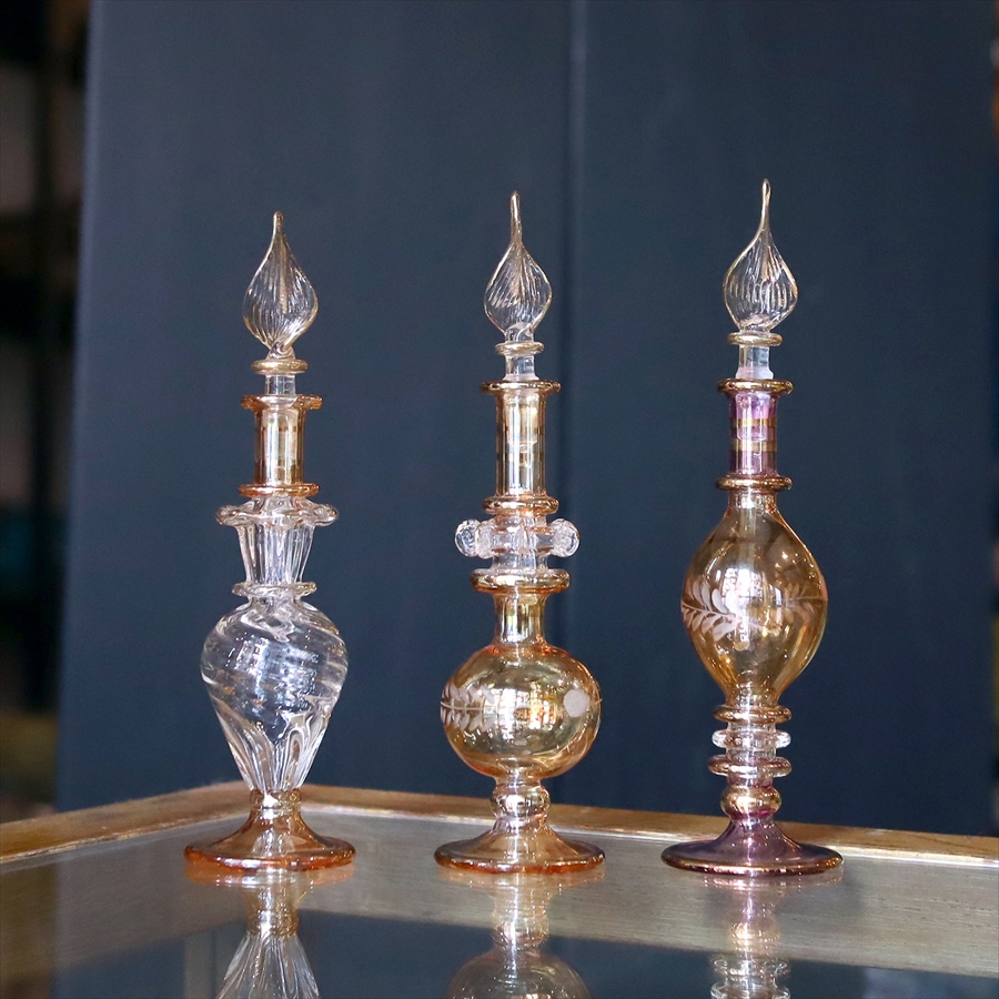 エジプト香水瓶 ガラスボトル ３本セット　クレオパトラ 手作り ハンドメイド