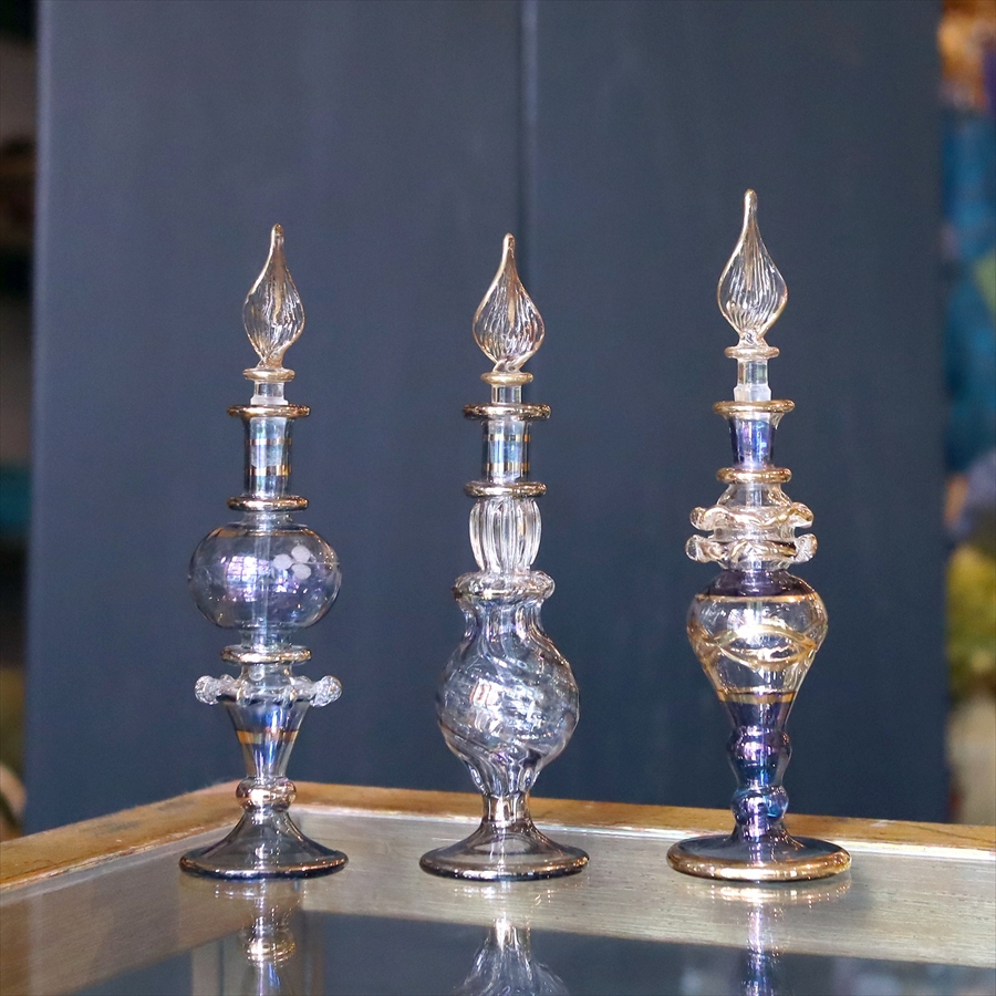 エジプト香水瓶 ガラスボトル ３本セット　クレオパトラ 手作り ハンドメイド