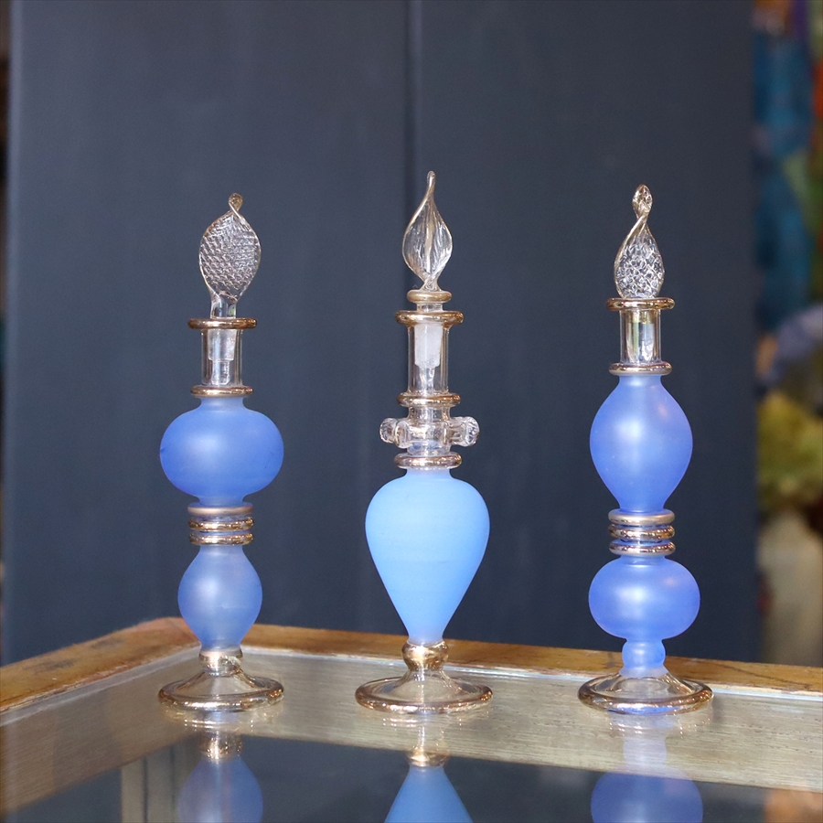 エジプト香水瓶 ガラスボトル ３本セット　ポルセレン 手作り ハンドメイド