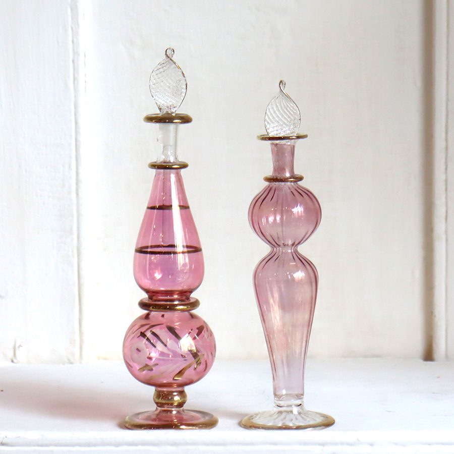 エジプト香水瓶　2本セット 15cmサイズ　クレオパトラ Egyptian Glass purfume bottle