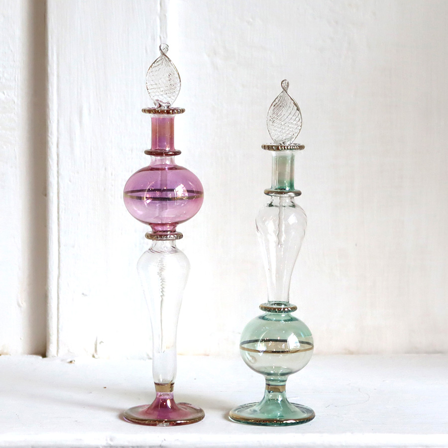 エジプト香水瓶　2本セット 15cmサイズ　クレオパトラ Egyptian Glass purfume bottle