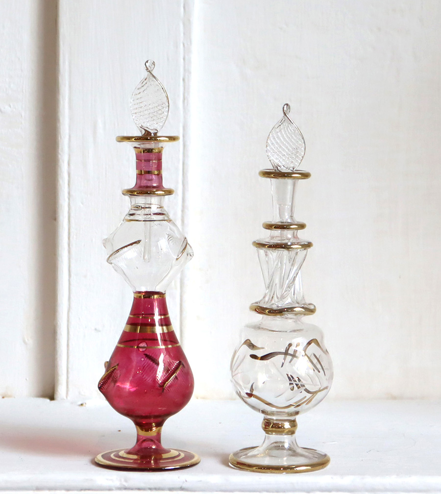 エジプト香水瓶　2本セット 15cmサイズ　クレオパトラ Egyptian Glass purfume bottle