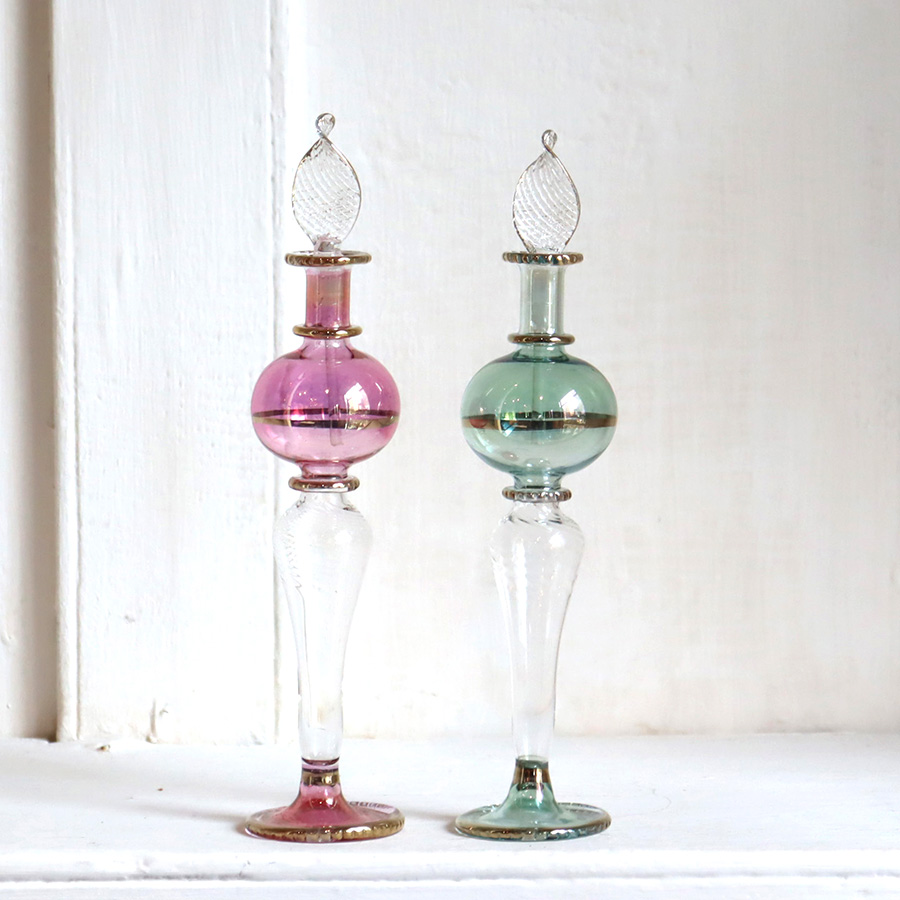 エジプト香水瓶　2本セット 15cmサイズ　クレオパトラ Egyptian Glass purfume bottle