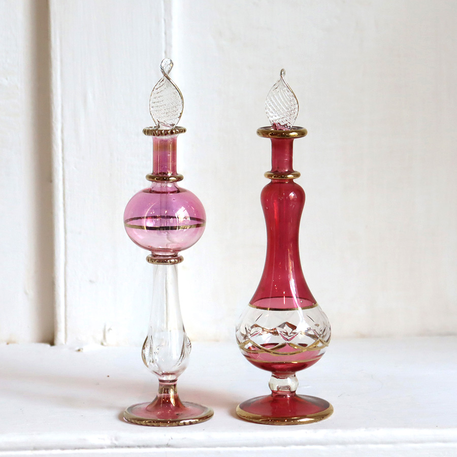 エジプト香水瓶　2本セット 15cmサイズ　クレオパトラ Egyptian Glass purfume bottle