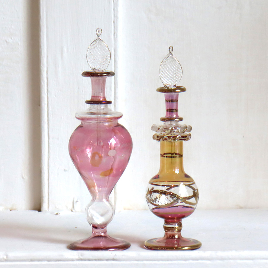 エジプト香水瓶　2本セット 15cmサイズ　クレオパトラ Egyptian Glass purfume bottle