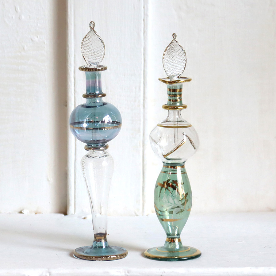 エジプト香水瓶　2本セット 15cmサイズ　クレオパトラ Egyptian Glass purfume bottle