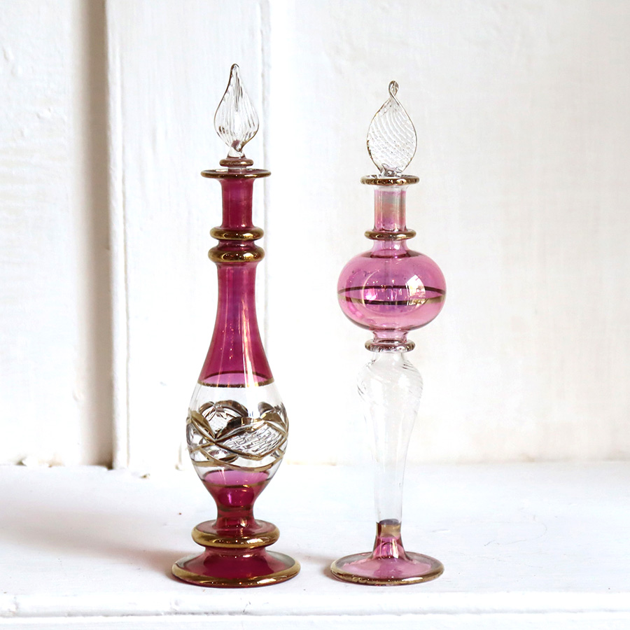 エジプト香水瓶　2本セット 15cmサイズ　クレオパトラ Egyptian Glass purfume bottle