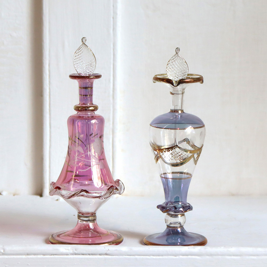 エジプト香水瓶　2本セット 15cmサイズ　クレオパトラ Egyptian Glass purfume bottle