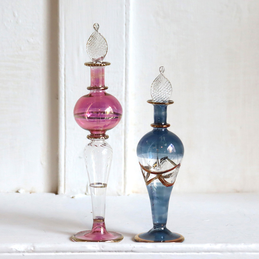 エジプト香水瓶　2本セット 15cmサイズ　クレオパトラ Egyptian Glass purfume bottle