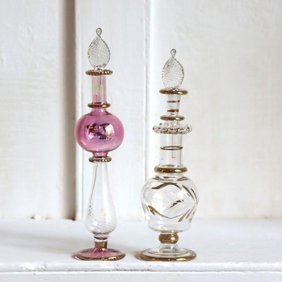 エジプト香水瓶　2本セット 15cmサイズ　クレオパトラ Egyptian Glass purfume bottle