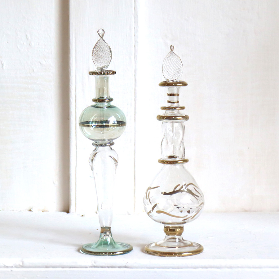 エジプト香水瓶　2本セット 15cmサイズ　クレオパトラ Egyptian Glass purfume bottle