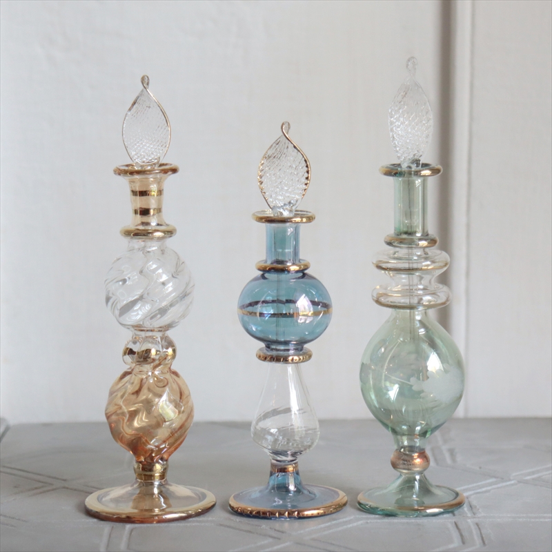エジプト ガラス香水瓶　3本セット　クレオパトラ Egyptian Glass Bottle