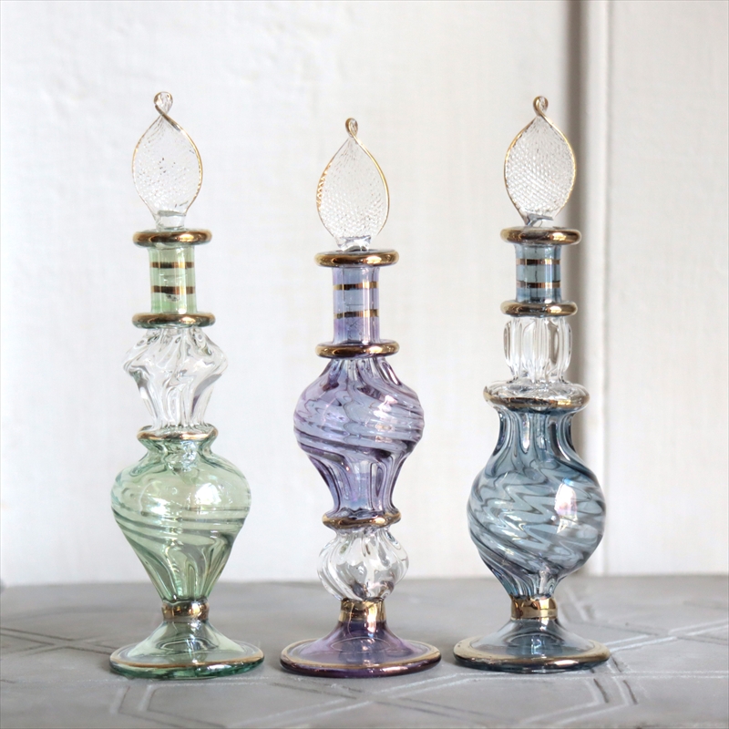 エジプト ガラス香水瓶　3本セット　クレオパトラ Egyptian Glass Bottle