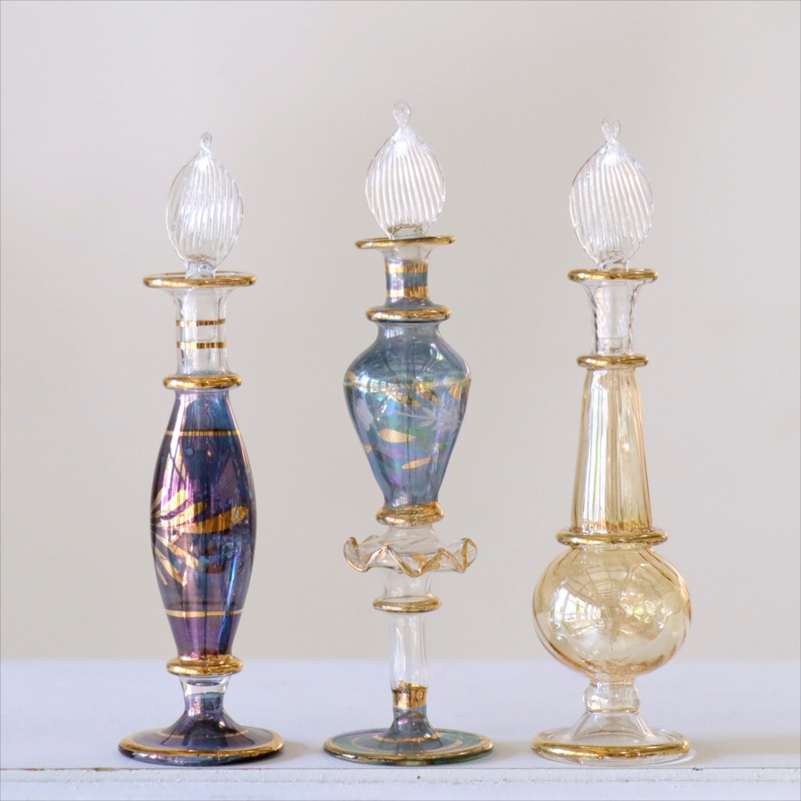 エジプト ガラス香水瓶　3本セット　クレオパトラ Egyptian Glass Bottle