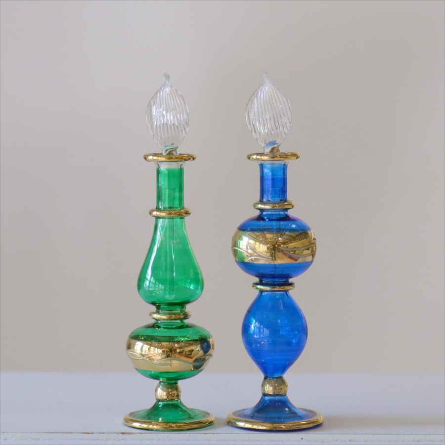 エジプト ガラス香水瓶　2本セット　クレオパトラ Egyptian Glass Bottle