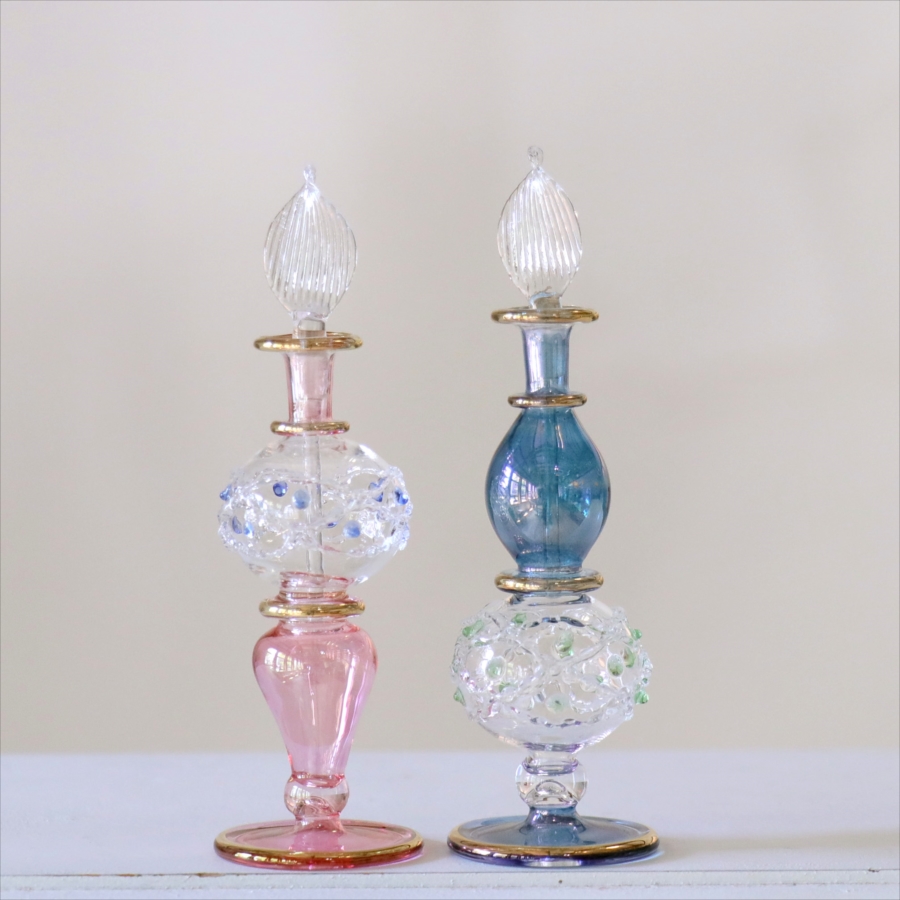 エジプト ガラス香水瓶　2本セット　クレオパトラ Egyptian Glass Bottle