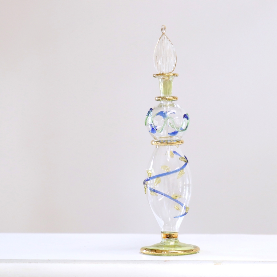 エジプト香水瓶 トールサイズ ガラス細工　17.5cm スパイラル