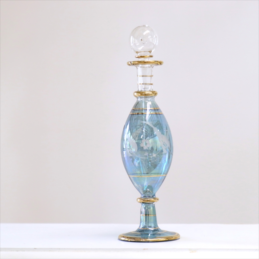 エジプト香水瓶 トールサイズ クレオパトラ　17.5cm ブルー