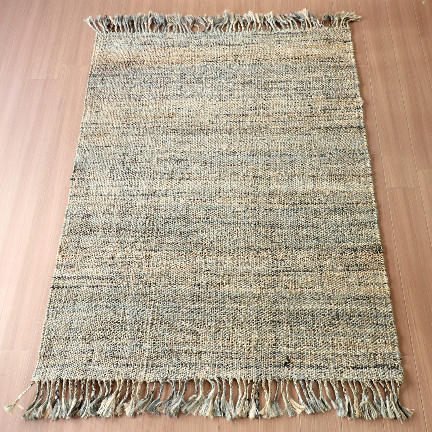ジュートラグ 手織り　天然繊維　麻　200×140cm 　グレー