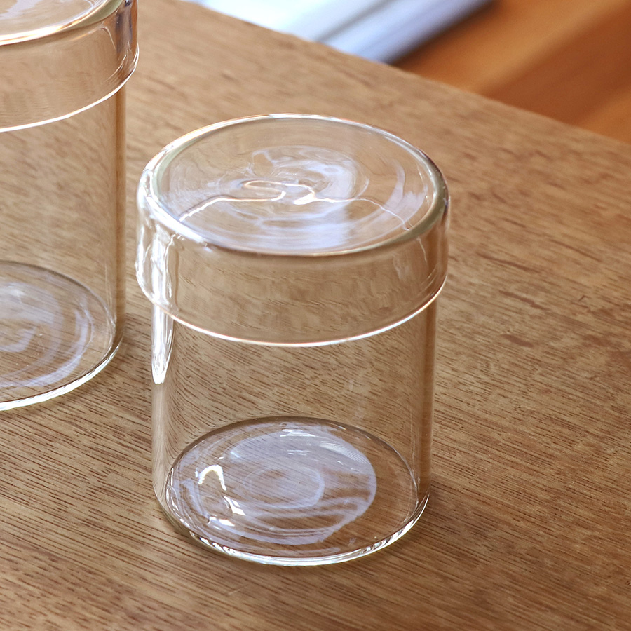 ポットガラス・耐熱性ガラス・直径7.2×高さ8.5cm Ｓサイズ/Round pot glass