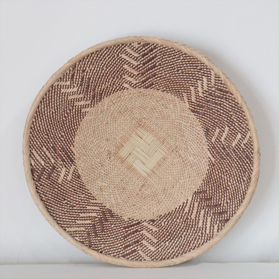ジンバブエ　ヤシの繊維で編んだバスケット 直径41cm Zimbabwe Binga Basket 現品お届け