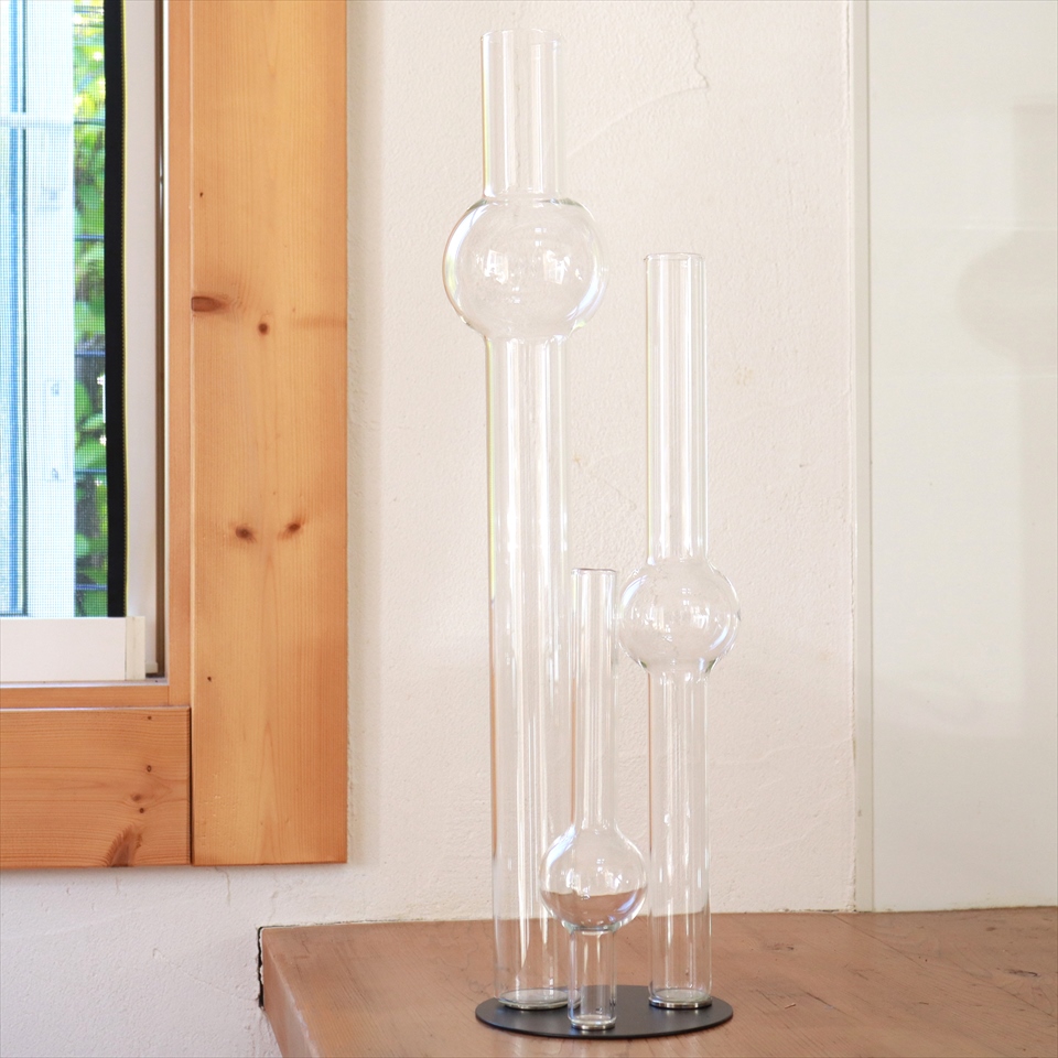 ガラスフラワーベース マグネティックベース バブル 高さ46cm Glass Flower Vase